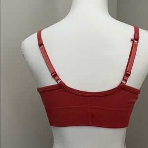 Lululemon athletica seamless  Ribbed Crop Bralette - Deep Coral Red